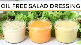 3 DIY Oil Free Salad Dressing Recipes  Easy  Healthy [upl. by Luapnaej162]