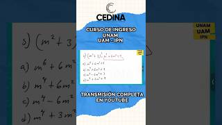 Binomios al cuadrado ejercicio 5 cedina matematicas unam uam ipn [upl. by Yerak333]