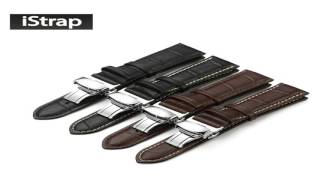 iStrap 22mm Calfskin Replacement Watch Band With Rose Gold Pin Buckle for M [upl. by Edivad]