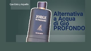 Alternativa a Acqua di Gio PROFONDO Jorge di Profondo [upl. by Laekim]