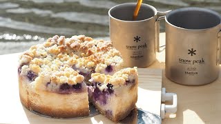 ブルーべリーチーズケーキの作り方 Blueberry amp Crumble Cheesecake [upl. by Trudy]