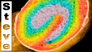 HIDDEN RAINBOW PRETZEL BREAD  Rainbow Inside [upl. by Siramay]