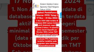 Jadwal Pendaftaran Pelamar PPPK Tahap 2 Tahun 2024 [upl. by Eatton]