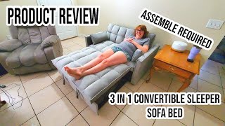 3 in 1 Convertible Sleeper Sofa Bed 🛌Product Review [upl. by Fanning]