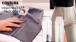 DIY PANTALÓN DE CINTURA ALTA ZARA  HIGH WAISTED TROUSERS [upl. by Rubenstein]