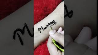 Name tattoo mehndi designmuskan name tattooshotsmehndi [upl. by Aytac]