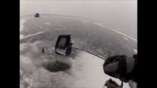 Lake Simcoe ice fishing for lake trout [upl. by Eyt868]