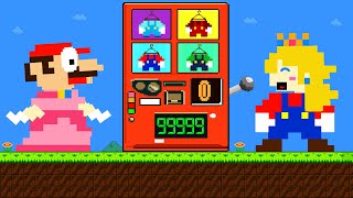 Mario and Peach Swaps Clothes in a Vending Machine  Game Animation [upl. by Lilyan164]