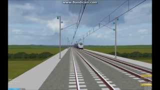 OpenBVE HD TGV V150 Record Train Trail Run on French LGV Route 520 kmh or 325 mph [upl. by Irakuy]