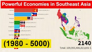 Powerful Economies in Southeast Asia 1980  5000 Richest Countries  GDP Nominal by Country [upl. by Eneroc]