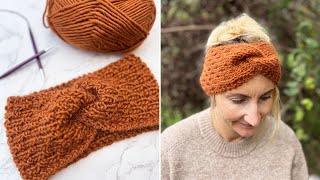 How To Knit A Twist Headband For Beginners [upl. by Aicrop]