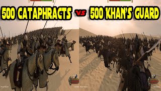 500 Cataphracts vs 500 Khans Guards Mount amp Blade 2 Bannerlord Cavalry Battle Test [upl. by Keenan]