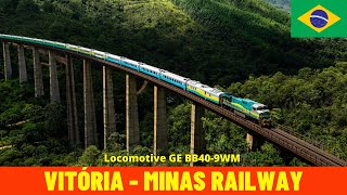 Cab Ride VitóriaMinas Railway Part 1Pedro Nolasco  Baixo Guandu Brazil train drivers view 4K [upl. by Hsevahb384]