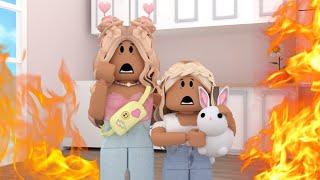 OUR APARTMENT BURNED DOWN CHAOTIC  Roblox Bloxburg Family Roleplay  WITH VOICE [upl. by Anahahs]