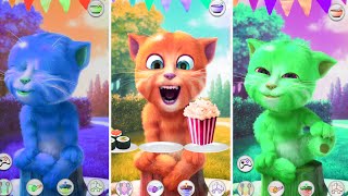 Talking Ginger cat 2 🐈  Talking Cat music so funny 😆  Talking cat eat 🥦🍒🍟🥨🥐  Talkingtom [upl. by Verine]