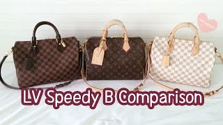 Louis Vuitton Speedy 30 ComparisonBandouliereSpeedy B 30Damier Ebene Azur Monogram [upl. by Hurff]