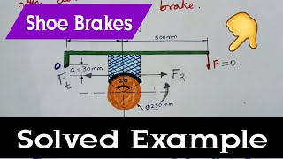 Worked out example problem on Single shoe brake amp Pivoted shoe brake with self locking condition [upl. by Gupta345]