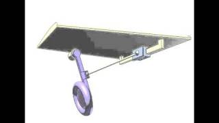 Airplane wheel retracting using spatial slider crank mechanism [upl. by Pacificas]