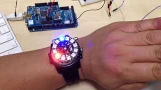 Cheapduino  DS1307 Real Time Clock  NeoPixel  Watch 개쿨한 손목시계 [upl. by Oilla902]