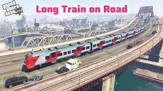 Longer Train Lastochka Russian Intercity runs on Road  Grand Theft Auto V [upl. by Nilatak187]