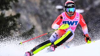 Loic MEILLARD  Winner  Slalom Run 1  Wengen SUI  2023 [upl. by Trainer]