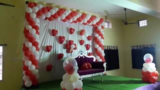 Joyfun balloon decoration  new balloon decoration ideas birthday decorationsagai stage decoration [upl. by Ydolem]