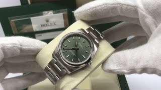 SN 3594 Rolex Oyster Perpetual 34mm Green Dial [upl. by Rosemaria]