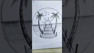 Simple Scenery with Pencil  Landscape drawing [upl. by Vtarj]