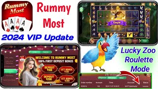 Rummy Most New Update Today  Zoo Roulette Mode Best Winning Tricks  Rummy Most Withdrawal Success [upl. by Hijoung]