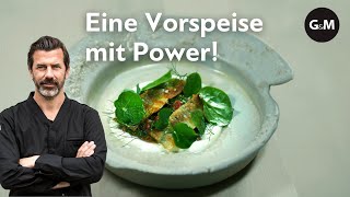 Sardinen mit Kräutervinaigrette von Andreas Caminada  GaultMillau Schweiz [upl. by Darin]