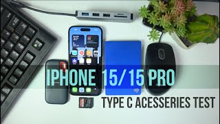 Iphone 15 usb c OTG test  Iphone 15 Hard disk ssd keyboard mouse test [upl. by Heyman215]