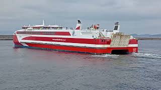 Pentland Ferries MV Alfred departing Ardrossan [upl. by Volnay]