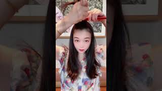 Quick and easy girls hairstyle 💙✂️ Short hair style amplong hair style shorts tutorial tiktok [upl. by Ainahtan]