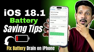 iOS 181 Battery Saving Tips  iOS 18 Battery Drain Problem on iPhone  In Hindi [upl. by Ocirema]