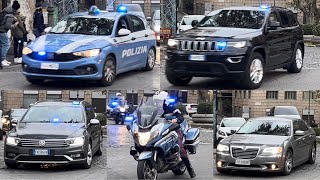 PAPA FRANCESCO SCORTA POLIZIA DI STATO E GENDARMERIA VATICANA IN EMERGENZA E SIRENA [upl. by Stutman912]