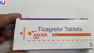 Axcer 90mg Tablet  Ticagrelor 90mg tablet  Axcer 90mg tablet uses side effect benefit Review Hindi [upl. by Wittenburg]