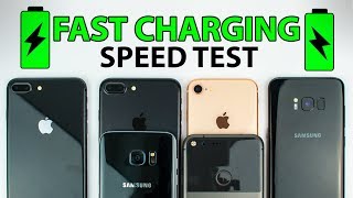 iPhone 8 vs S8 vs iPhone 7 vs S7 vs Pixel XL  FAST CHARGING SPEED TEST [upl. by Ahsatel185]