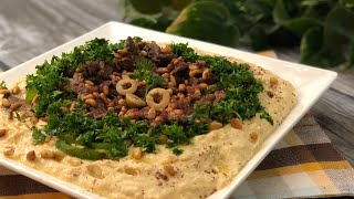 HUMMUS with BEEF amp Pinenuts  Homemade HUMMUS  MRB [upl. by Mail]