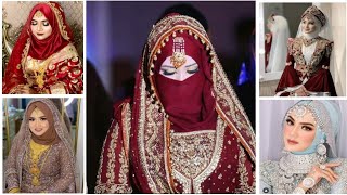 Pakistani Hijabi Brides Dress Designs Trending Beautiful Hijabi Bride Latest Hijab Style For Bride [upl. by Rodrick]