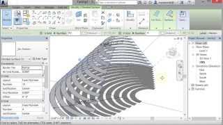 Revit ADAPTIVE COMPONENT LOUVER CURVED APPLICATION [upl. by Kliman324]