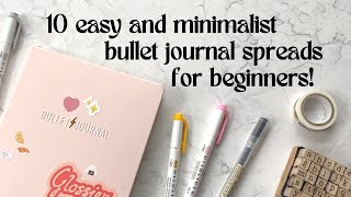 10 Minimalist Bullet Journal Spread Ideas For Beginners  Helpful Tips For Starting Out [upl. by Eilsew963]