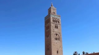 Friday noon prayer call at Koutoubia mosque in Marrakech [upl. by Ignatzia]