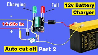 Auto cut off 12v Battery charger circuit using Relay Simple 12 volt Battery Charger [upl. by Dalston]