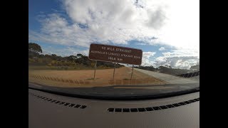 Australias longest straight road  1466km  The Nullarbor Plain Eyre Highway  Time Lapse [upl. by Anivlac]