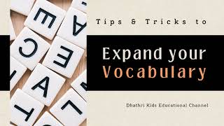 Expanding Your Vocabulary  Dhathri Kids Educational Channel [upl. by Cai]