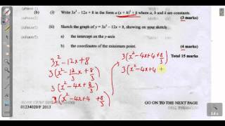 CSEC CXC Maths Past Paper 2 Question 9b May 2013 Exam Solutions ACT Math SAT Math [upl. by Derdlim702]