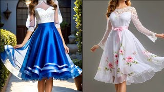 Attractive and Stylish A line Midi Dresses for Working Womens  Knee Length Skater Dress [upl. by Rosalyn]