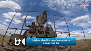 Inteligencia militar ucraniana destruye sistema antiaéreo ruso Osa con dron kamikaze [upl. by Bone]