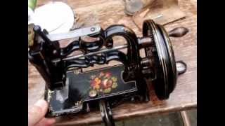 ANTIQUE VICTORIAN SEWING MACHINE JAMES G WEIR IN ORIGINAL BOX  SEE VIDEO [upl. by Milan734]