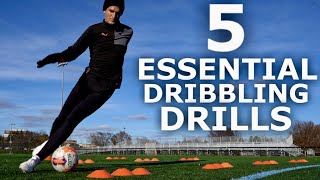 5 Essential Dribbling Exercises For Footballers  Improve Your Close Control [upl. by Yelbmik]